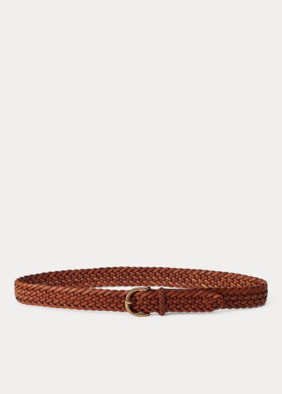 Dámské Pasek Polo Ralph Lauren Braided Vachetta Kožené - 05924-MCKY